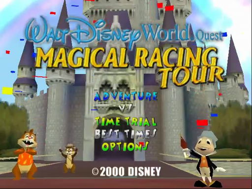 Walt Disney World Quest: Magical Racing Tour title screen for Sega Dreamcast